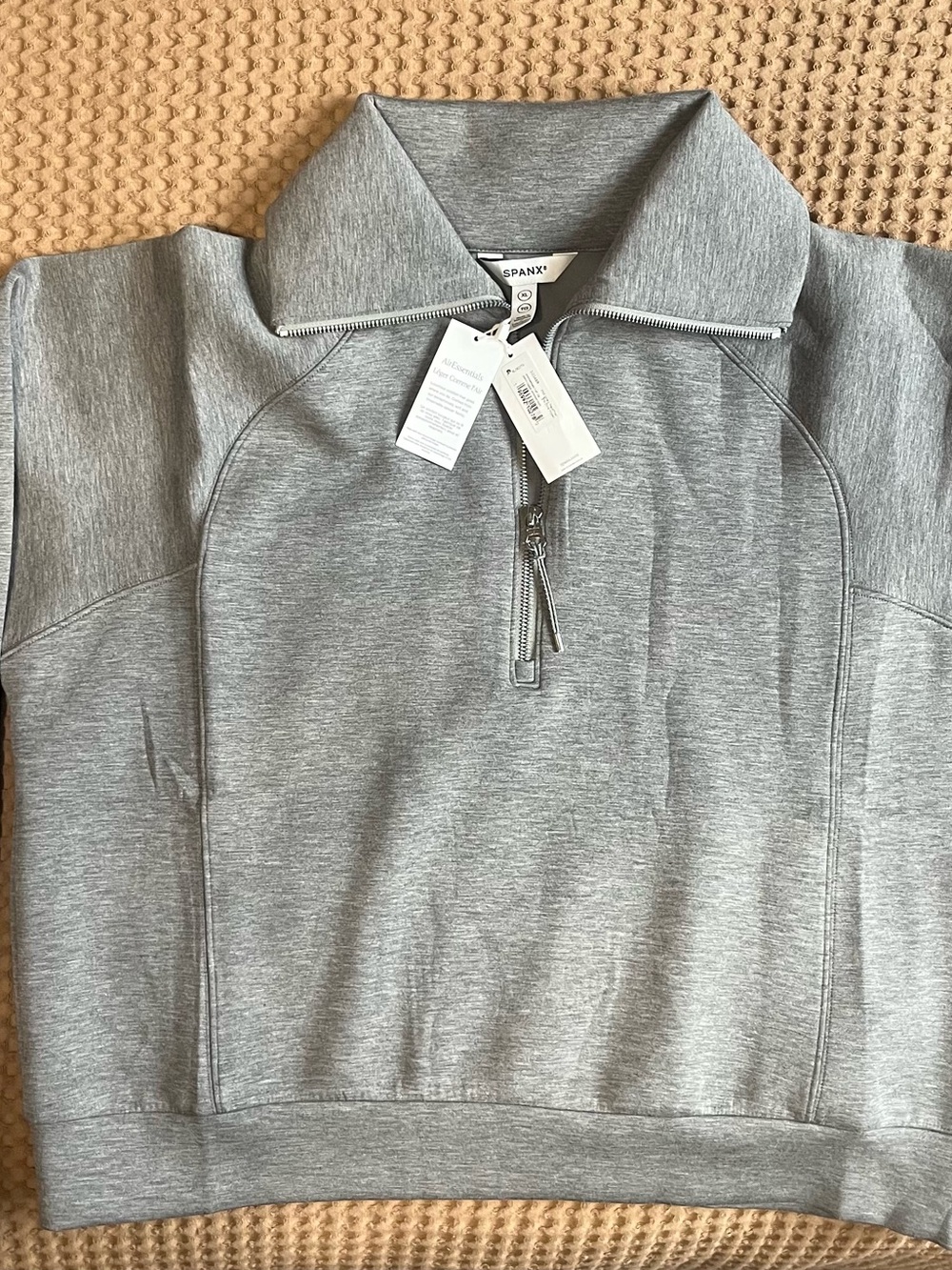 SPANX AirEssentials Light Gray Half-Zip Pullover